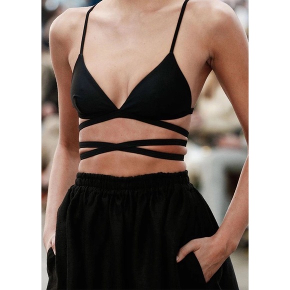 Matteau Black Wrap Triangle Bikini Top Sz. 1 - Picture 7 of 16